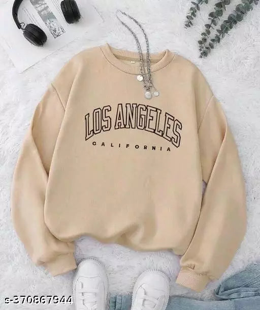 JKP COLLECTION  Unisex  Los Angeles Fabric Fleece For Outdoor & Indoor Sweatshirt Cream
