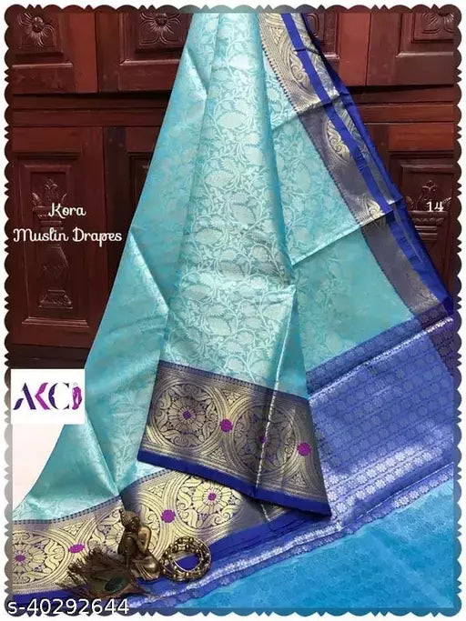 Trendy Fashionable Kora Muslin Sarees