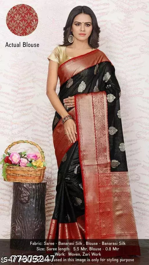 Alisha Fashionable Banarasi Silk Sarees With Running Blouse