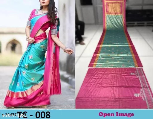 Zari Satin Digital Print Saree