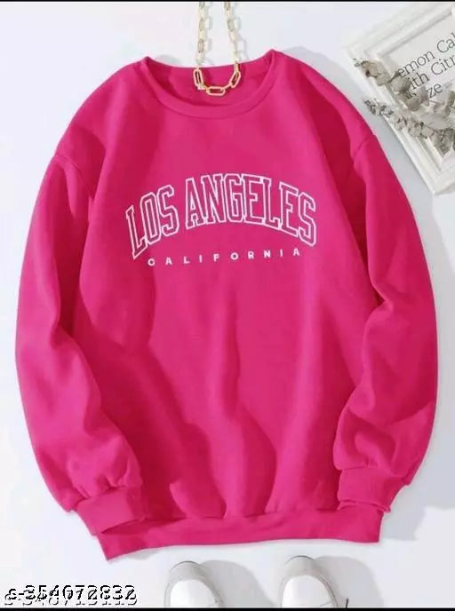 JKP COLLECTION  Unisex  Los Angeles  Full  sleeves Latest Printed Fabric Fleece For Outdoor & Indoor Sweatshirt Rani