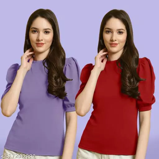 Clasic Casual Fashion Forward Women's Top - Pack of 2
