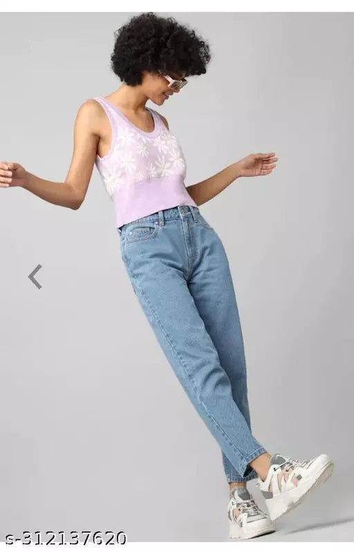 SAANU'S FASHION - STYLISH MOM FIT DENIM JEANS FOR GIRLS & WOMEN