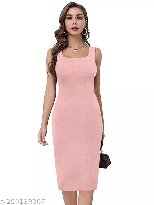 Bodycon Peach Dresses For Woman